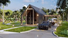 Black House 2 Bed, Bathroom, Terrace&Mansard Roof CAD Blueprints Metric/Imperial