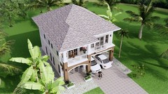 Custom House Plan 26×36 Feet 9×11 Meter 5 Beds 3 Baths Hip Roof (A4 Hard Copy)