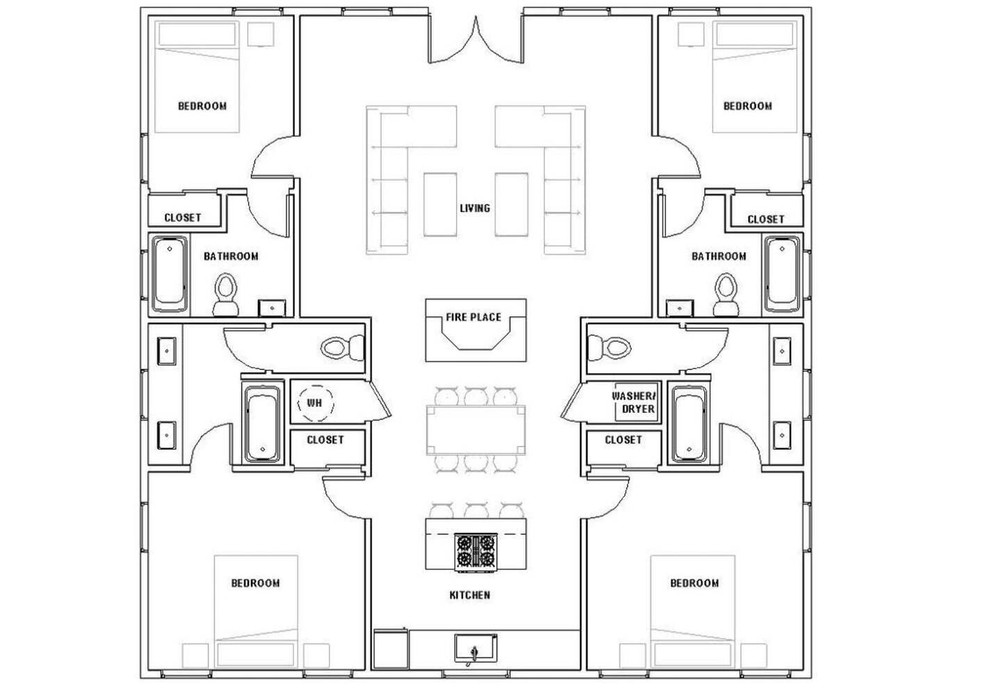 The grand estate house 4 bed 4 bath (40’x40′) Custom House Plans and Blueprints