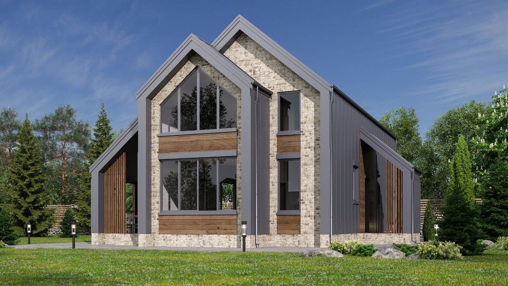 40’x52′ 2-Story, 4 Bed, 3-Bath Cozy Barnhouse Architectural Plans PDF Download.