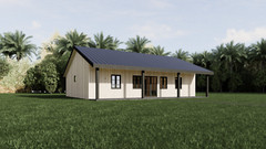 House Plan 3 Bedroom 2 Bath Barndominium with Porch, 1200 sq ft | PDF DOWNLOAD