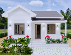 24×20 Feet Tiny House Plans 7×6 Meter One Bed Gable Roof PDF Plan (A4 Hard Copy)