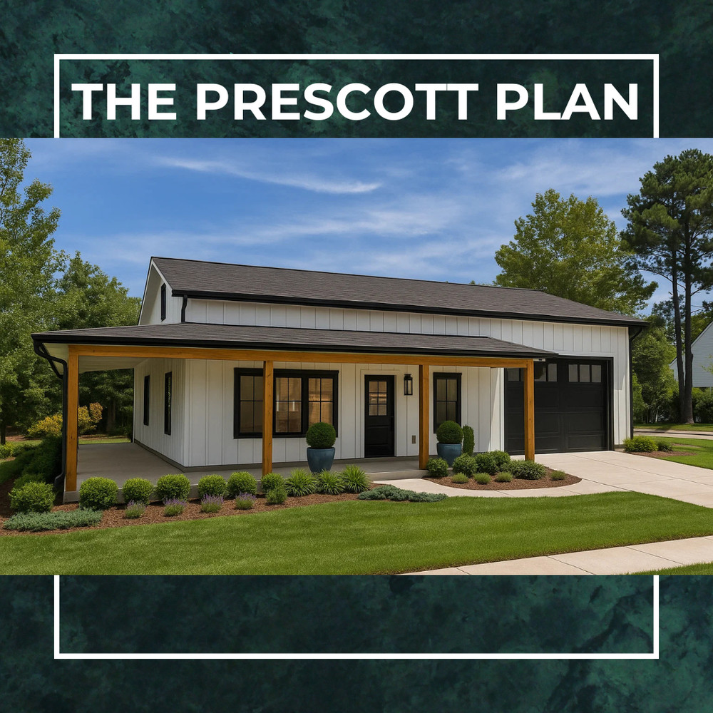 Barndominium House Plan – 2 Bed 1 Bath Garage 883 SF – Drawings Blueprints