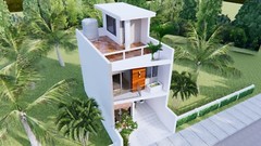 Home Designs 5×10 Meter 17×33 Feet 2 Bedrooms Terrace Roof PDF (A4 Hard Copy)