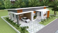 House Design Plan 16×12 Meter 52×39 Feet 3 Bedrooms Shed Roof (A4 Hard Copy)
