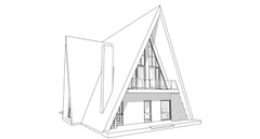 35’x59’ 4 Beds, 2 Baths A-Frame Cabin Architectural Build Plans PDF.