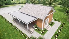 30×33 Feet Simple House Design 9×10 Meter 2 Bed 1 Bath Gable Roof (A4 Hard Copy)
