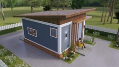 13×16 Small House 4×5 Meter 1 Bed 1 Bath Shed Roof PDF & A4 Hard Copy