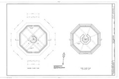 Historic Colonial Williamsburg Octagon brick house printed plans, 2 stories