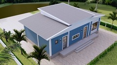 43×25 Feet House Plans 13×7.5 Meter 3 Beds 2 Baths Shed Roof PDF (A4 Hard Copy)
