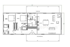Modern Scandinavian Two Bedroom Cabin Plan, Cottage Architectural Blueprints