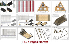 32’x70′ 3 Beds, 1 Bath A-Frame Cabin DIY Architectural Build Plans 209 pages PDF