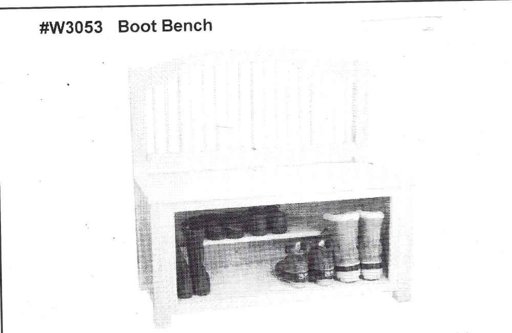 wood furniture plans~Boot Bench #W3053 Entry Way or Mud Room Bench