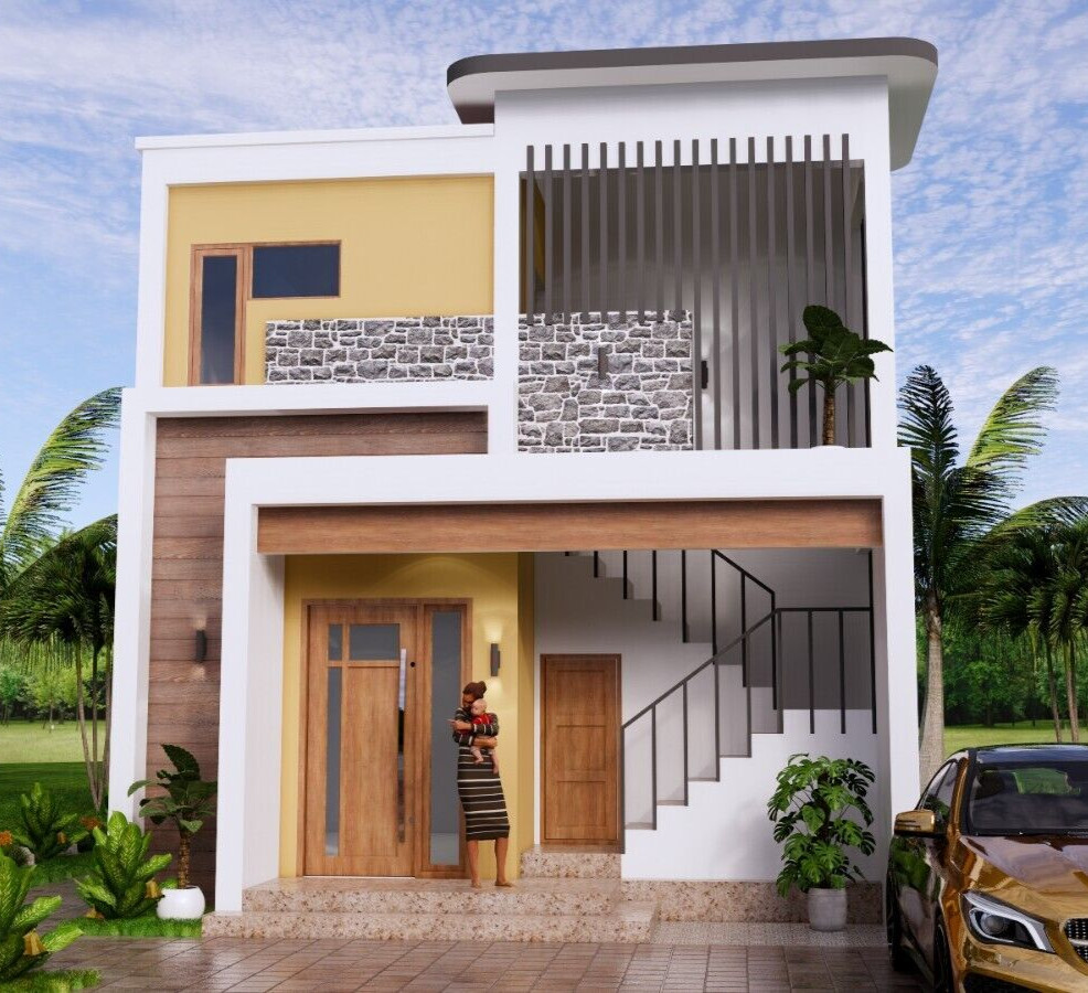 20×30 Duplex House Plan 6×9 Meter 2 Beds 1 Bath Each Floor PDF & A4 Hard Copy