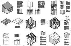 10′ x 12′ Classic Storage Shed Plans, Lean To #D1012L, Material List Included