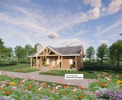 American Cottage House Plan 40×26 – 3 Bed 1040 SF – Custom Home Blueprints