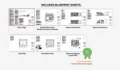American Cottage House Plan 40×26 – 3 Bed 1040 SF – Custom Home Blueprints
