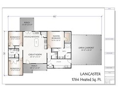 Lancaster House Plan 1764 Heated Square Feet