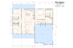 Farmhouse Plan: 1,565 (Living) Sqft-3 Bedroom-2 bath-2 car Garage