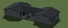 Duplex House Plans 2160 total sq.ft. two bdrms. each side. PDF files available.