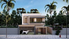 Modern Box House 3D Model | 2-Storey Villa | SketchUp + PNG Render | Mee Studio