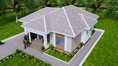 38×42 Feet House Plans 11.5×12.7 Meter 3 Bed 2 Bath Hip Roof PDF (A4 Hard Copy)
