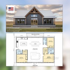 Bold Birch Barndominium Modern House Open Plan Design 54 x 36 – 3 Bed 2 Bath – D