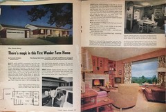 SET OF 3: RARE VINTAGE BLUEPRINTS & RANCH HOUSE PLAN – 1950s “GE WONDER HOME”