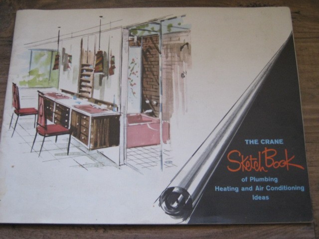 Vtg RARE 60’s MCM CRANE Plumbing SKETCH BOOK Booklet / Home Design Plans