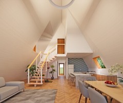 Custom Luxury A Frame 36′ x 28′ House Design Concept Plans Blueprint