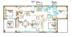 Small Modern 2 Bedroom 1.5 Bathroom House Floor Plan Blueprints, 1000SQFT/93m2