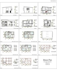 Small House Plan 20×30 Feet 6×9 Meter 3 Beds 3 Baths Shed Roof (A4 Hard Copy)