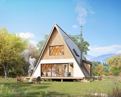 30′ x 42′ A-Frame Modern Getaway Cabin Architectural Plans – PDF Download