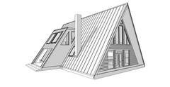 64’x50’ 2-Beds 3-Baths Charming A-Frame Architectural Plans CAD FILES Download