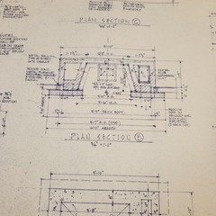 Vintage House Blueprint 33×17 1964 Mid Century Modern Drawing Art Glen Ellyn IL