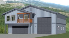 44×48 Apartment with 2-Car 1-RV Garage – PDF FloorPlan – 1,648 sqft – Model 1