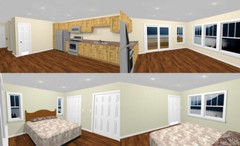 36×42 Apartment with 1-Car 1-RV Garage — PDF Floor Plan — 961 sqft — Model 2E