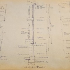 Vintage House Blueprint 33×17 1964 Mid Century Modern Drawing Art Glen Ellyn IL