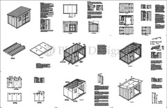 Modern Roof Style, 8′ x 12′ Deluxe Shed Plans, #D0812M, Material List Included