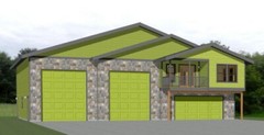 60×48 Apartment with 2-Car 2-RV Garage – PDF FloorPlan – 1,604 sqft – Model 1