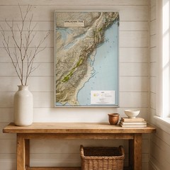 Appalachian Trail Shaded Relief Map Eastern US Hiking Topographic Wall Art