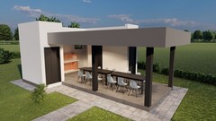 Modern Tiny Backyard Relaxatation House Blueprints, Floorplans 379sqft/35.24m2