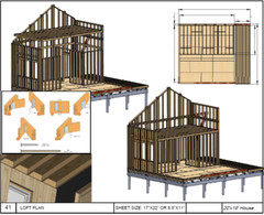 20’x25’ Cozy 2-Story Tiny House Cabin DIY Architectural Build Plans PDF Download