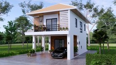 22.5×33 Feet Small House Plan 6.9×10 Meter 2 Beds 3 Bath Hip Roof (A4 Hard Copy)