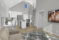 Garage Apartment (ADU) – 1 BR/1BA w/ Loft – Full House Plans, Blueprints #30011B