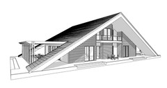 100’x56’ 4-Bedrooms, 4-Bathrooms Charming A-Frame Architectural Build Plans PDF