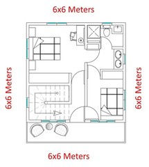 Modern Tiny House Plans 20×20 Ft – 2 Bedroom & 1 and half Bath – PDF Floor Plan