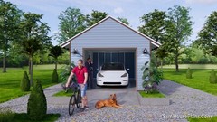 13×23 Feet 4×7 Meter 1 Car Garage Shed Plan PDF Plans (A4 Hard Copy)