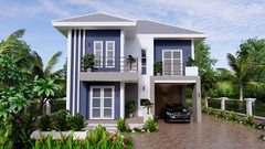 Custom House Plan 9×10 Meter 30×33 Feet 5 Beds 3 Baths Hip Roof (A4 Hard Copy)
