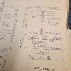 Vintage House Blueprint 33×17 1964 Mid Century Modern Drawing Art Glen Ellyn IL